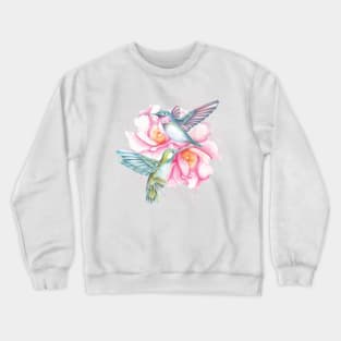 Hummingbirds on flowers Crewneck Sweatshirt